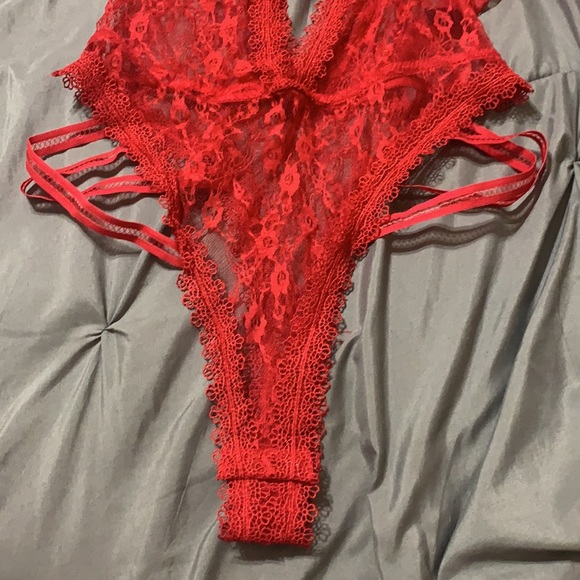 Never been worn red lace bodysuit - Picture 3 of 7